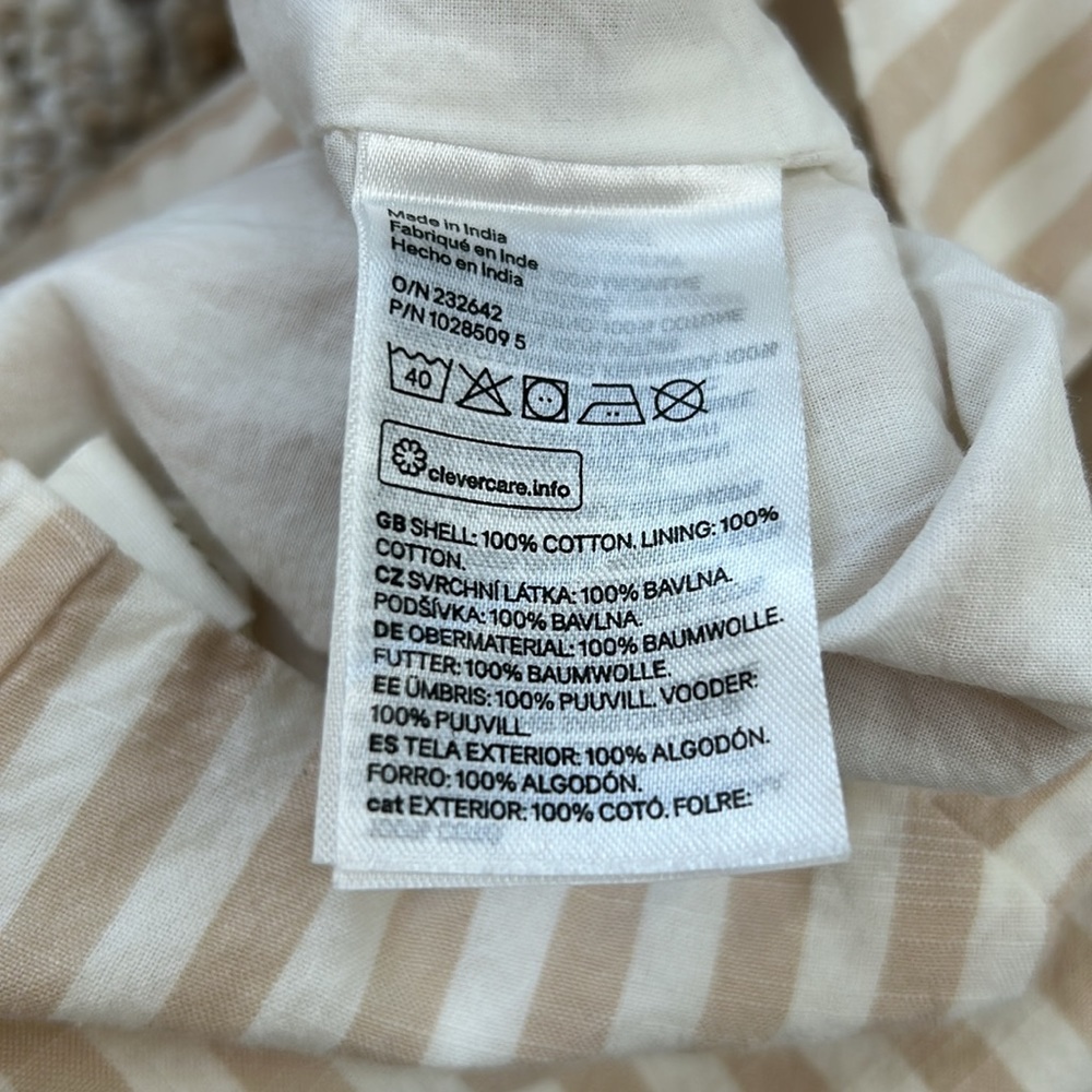 H&M tan and white striped overall romper with sun hat 9-12 months - Picture 6 of 6